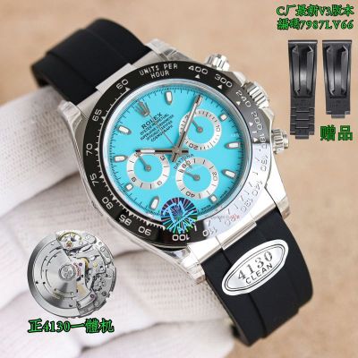 Clean Factory Rolex Daytona 4130 Blue Face Watch 